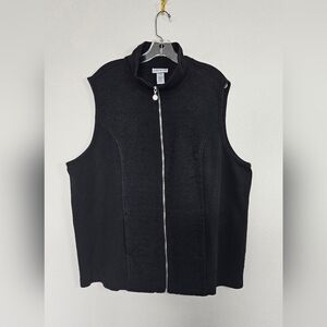 Catherines Plus Size Black Lace Front Sweater Vest Size 2x